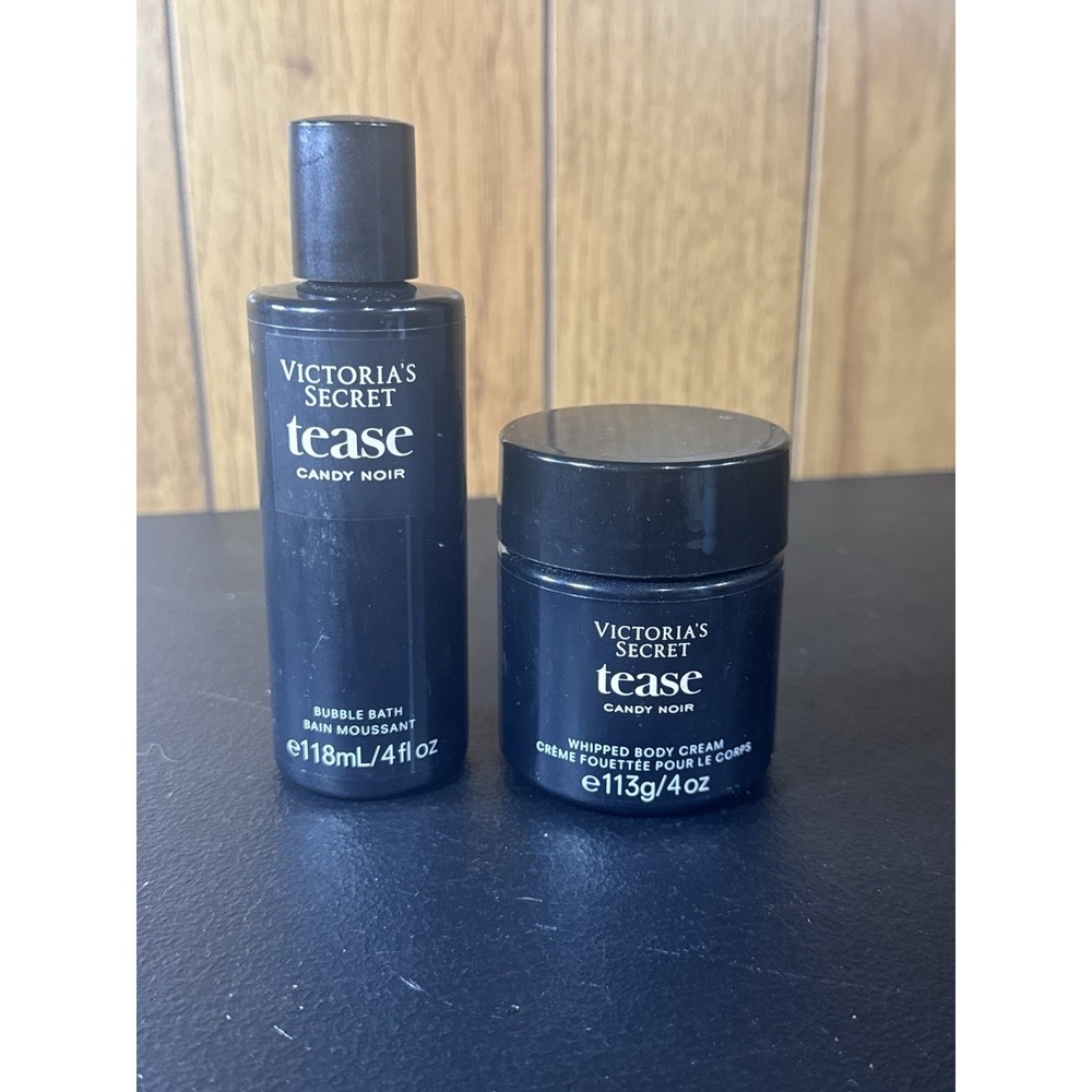 Victoria's Secret Tease Candy Noir Whipped Body Cream/ Bubble Bath Set